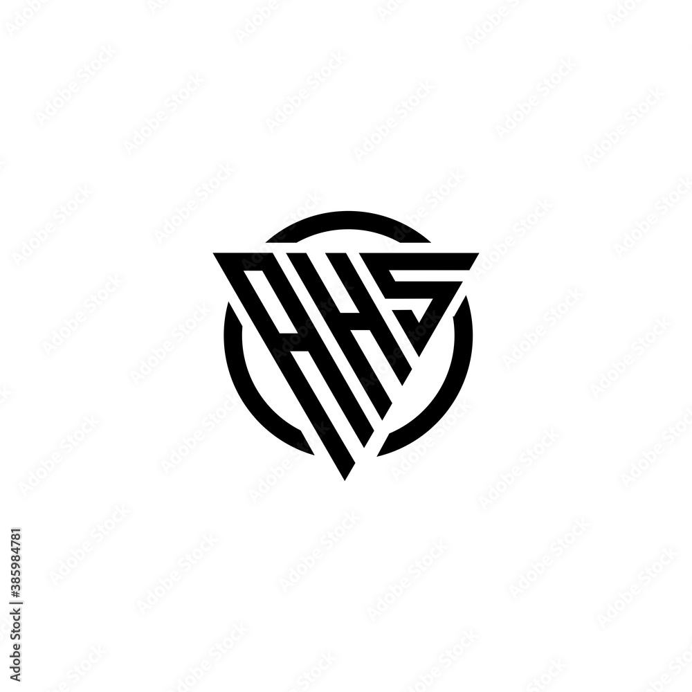 Initial letter AHS triangle monogram clean modern simple logo Initial letter AHS triangle monogram clean modern simple logo