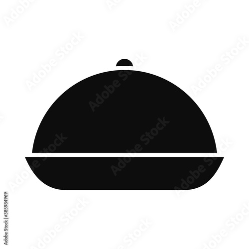chef platter icon, silhouette style