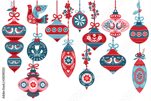 Scandinavian Christmas Ornament Design Elements