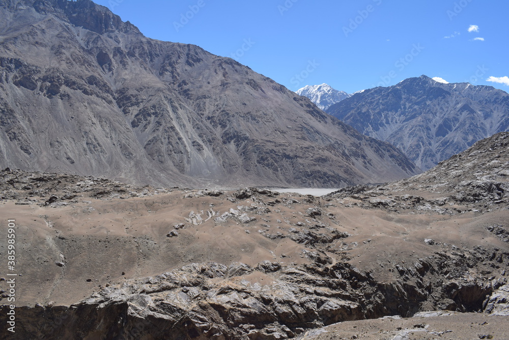landscape in the himalayas and mountains in leh ladakh