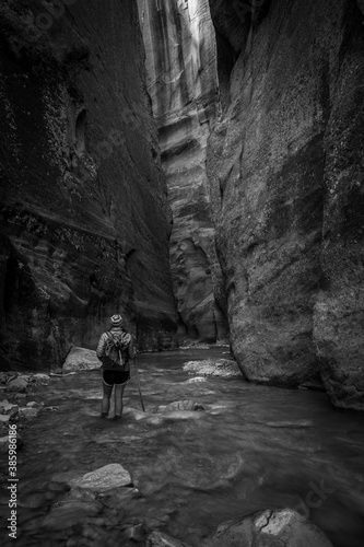 Woman Stands In Rush Water of Virgin River