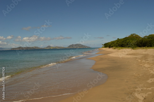 The picture perfect beaches of the paradise islands on St Kitts And Nevis in the Caribbean Ocean