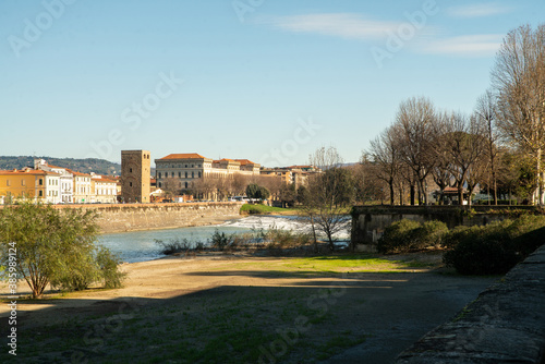 Terzo Giardino ( garden) in Florence and view on river Arno roll in city Florence photo