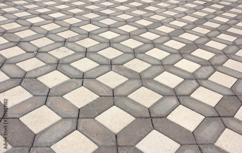 
decorative stone pavement road in the park