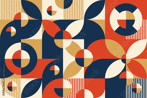 colorful abstract geometric mural illustration for decoration.
