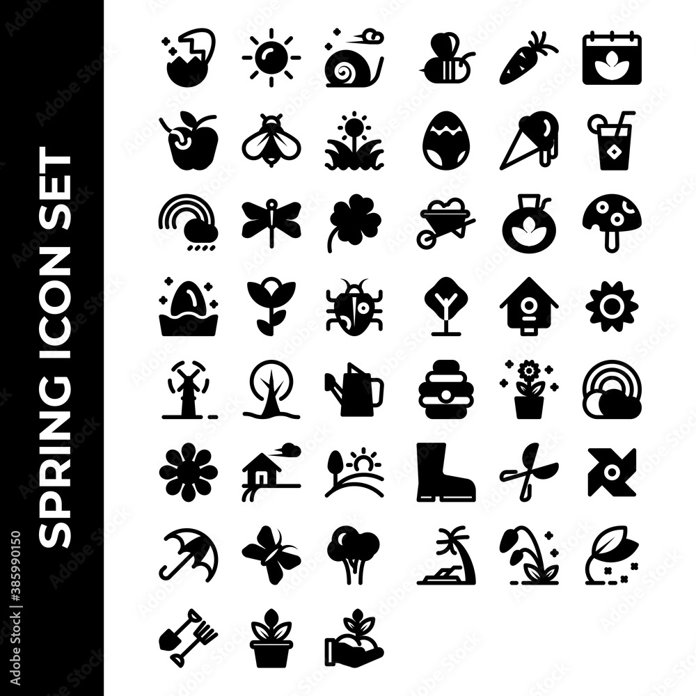 Spring icon set include egg,sun,snail,apple,bee,grass,rainbow,dragonfly,flowers,clover,bug,turbine,sunflower,farm,landscape,umbrella,butterfly,broccoli,fork,pot,hand,carrot,calendar,drink,wheelbarrow Spring icon set include egg,sun,snail,apple,bee,grass,rainbow,dragonfly,flowers,clover,bug,turbine,sunflower,farm,landscape,umbrella,butterfly,broccoli,fork,pot,hand,carrot,calendar,drink,wheelbarrow