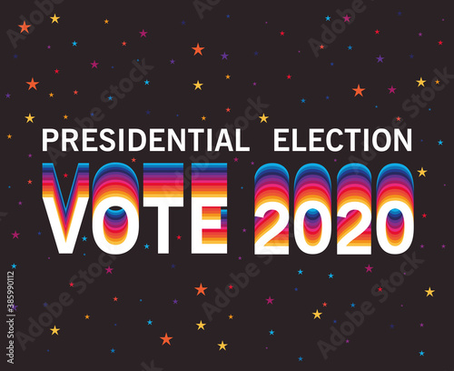 Presidential election and vote 2020 vector design
