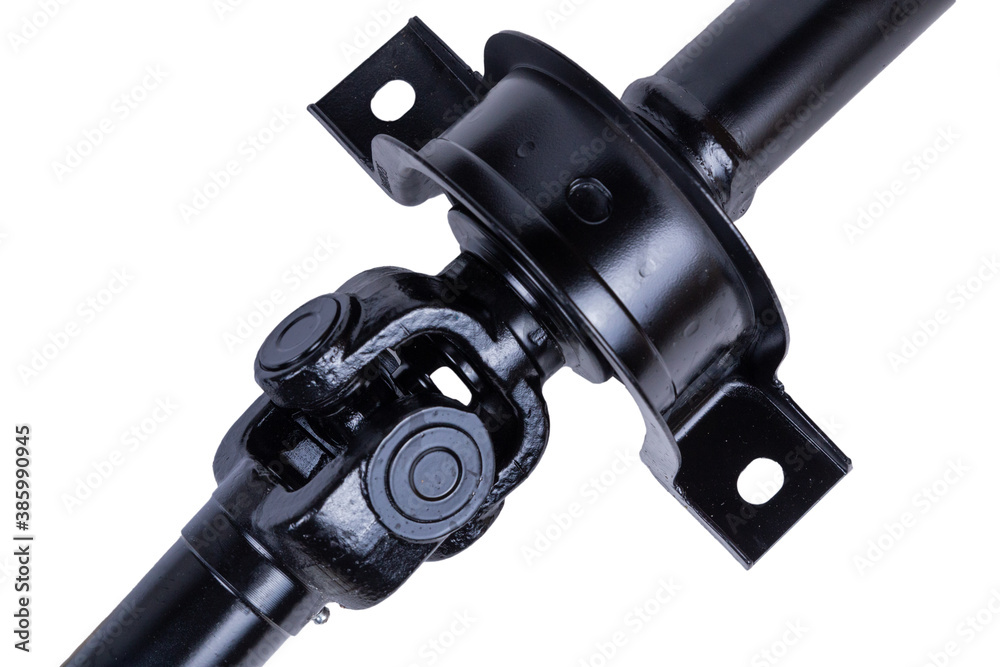 Universal joint cardan shaft in black, isolated on a white background Universal joint cardan shaft in black, isolated on a white background