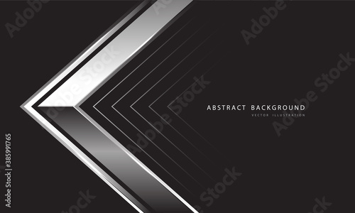 Abstract silver arrow direction on dark grey design modern luxury futuristic background vector illustration.