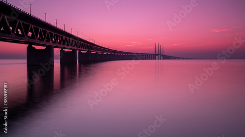 Oresunds Bridge at Sunset Panoramic Splendour