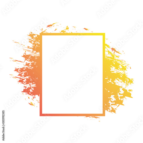 modern frame orange yellow and splash vector design
