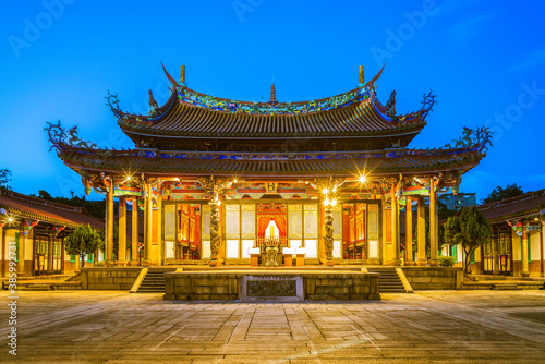 Taipei Confucius Temple in dalongdong, taipei, taiwan. translation of the chinese text is dacheng hall.