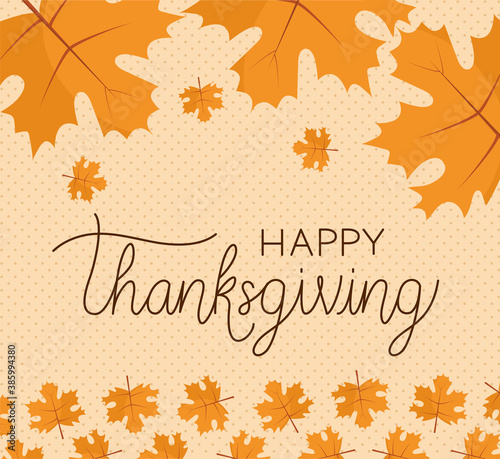 Happy thanksgiving day leaves vector design