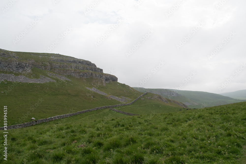 A landscape from the Yorkshire Dales, on a walk stretching from the village of Settle to Malham.