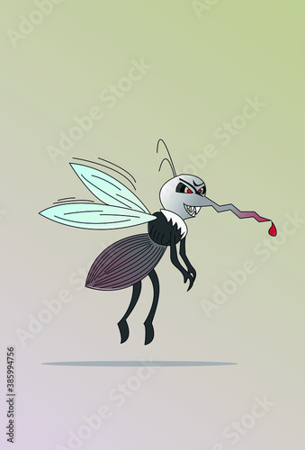illustration of a cartoon mosquito