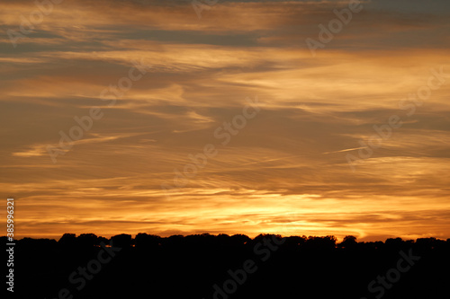 Sunset on the mount of El Pardo in Madrid. Spain