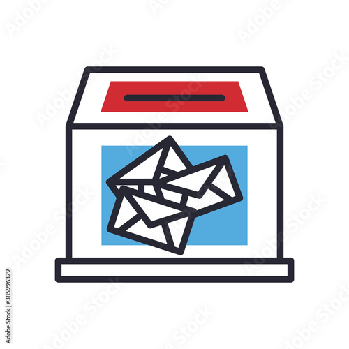 vote vox line and fill style icon vector design