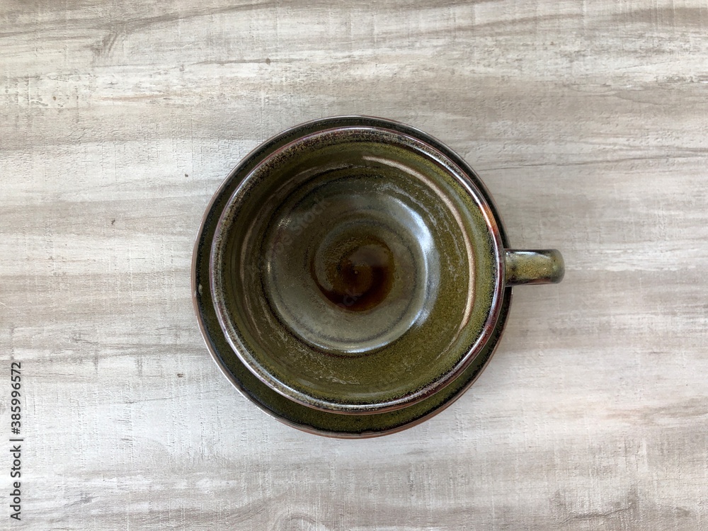 empty espresso coffee cup on the table empty espresso coffee cup on the table