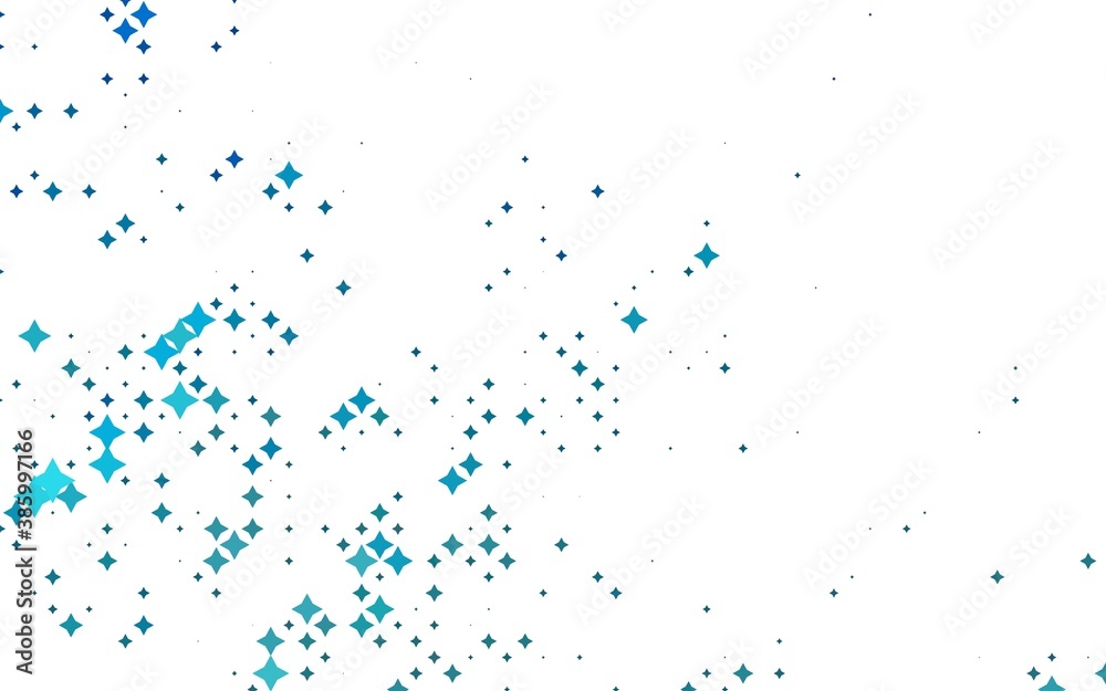 Light BLUE vector cover with small and big stars.
