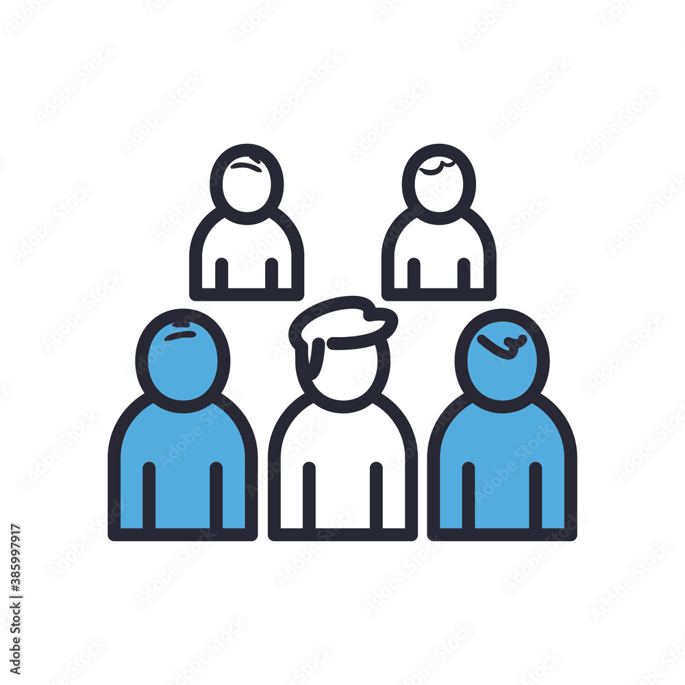 avatars set line and fill style icon vector design