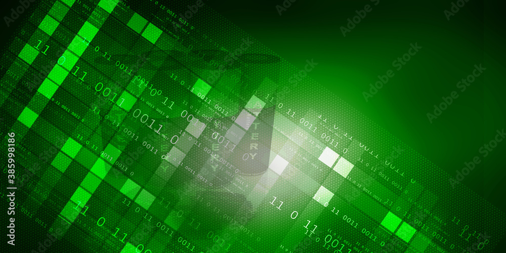 Obraz premium 2d illustration abstract digital binary data on computer screen