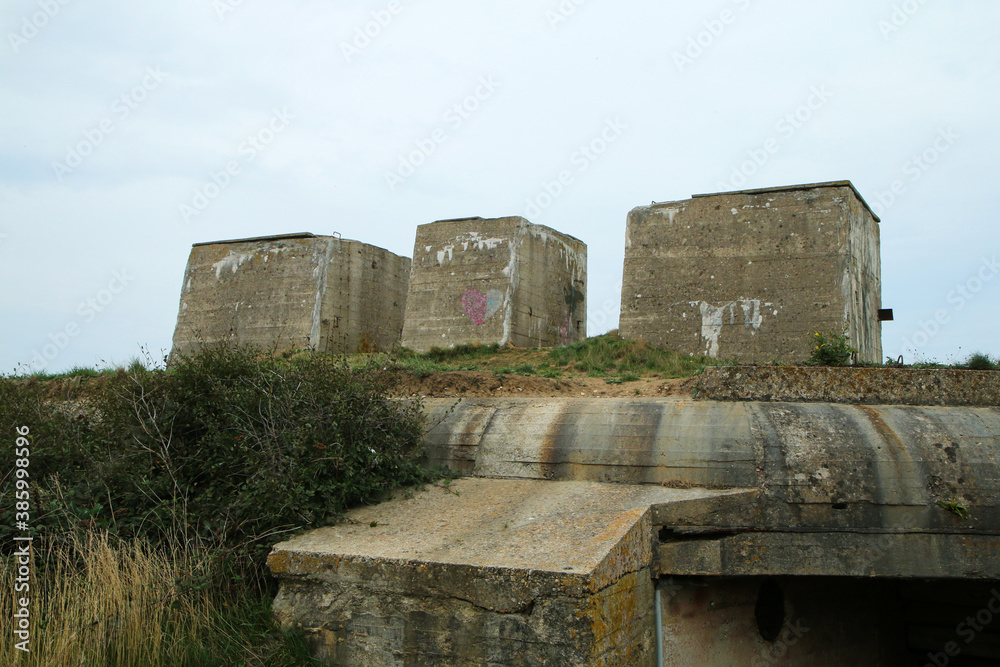 Φωτογραφία The fortification by the city of Fécamp in Normandy in France made during the second world war by the German army as a protection of the shore in France by the Channel