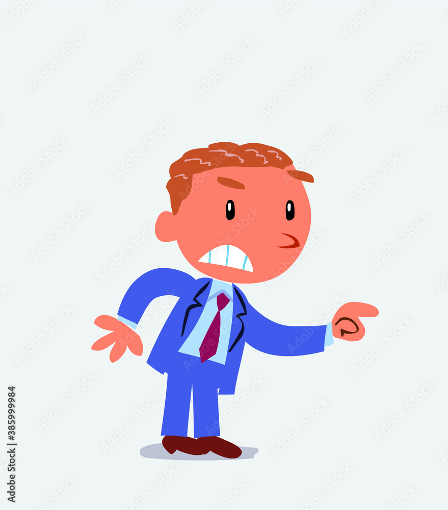 cartoon character of businessman pointing something aggressively cartoon character of businessman pointing something aggressively