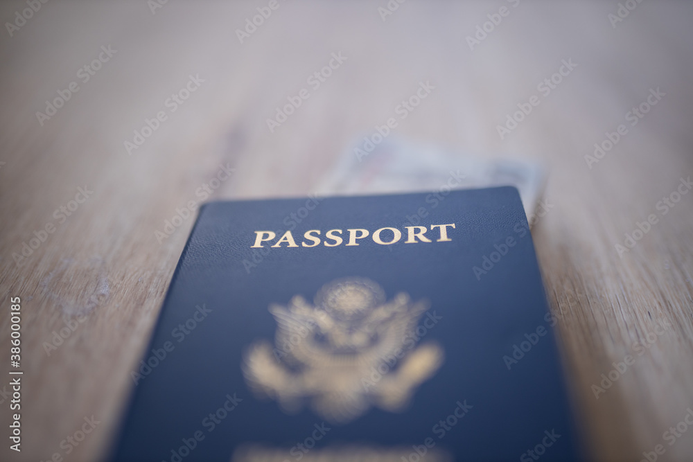 United States of America Passport with a 100 Moroccan Dirhams Bill Inside United States of America Passport with a 100 Moroccan Dirhams Bill Inside