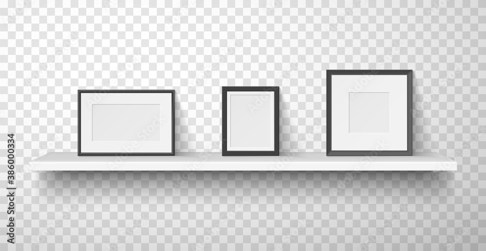 Ταπετσαρία Frames, passepartout for photo, picture with white and black borders are on wall shelf