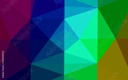 Dark Multicolor  Rainbow vector low poly layout.