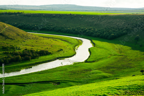 Beautiful and wild nature in Europe. Colored and amazing landscape in Moldova.