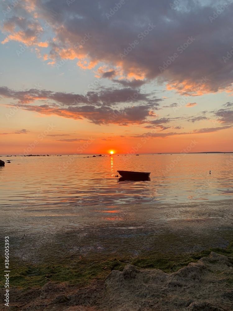 sunset on the sea