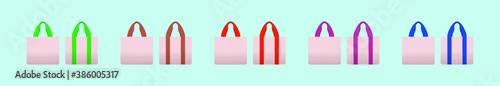 set of bag cartoon icon design template with various models. vector illustration isolated on blue background