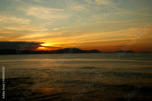 Sunset in the sea