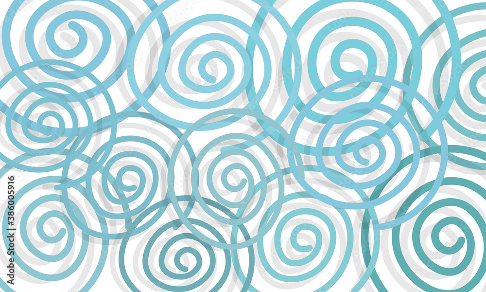 Abstract illustration with blue wry lines on white background.