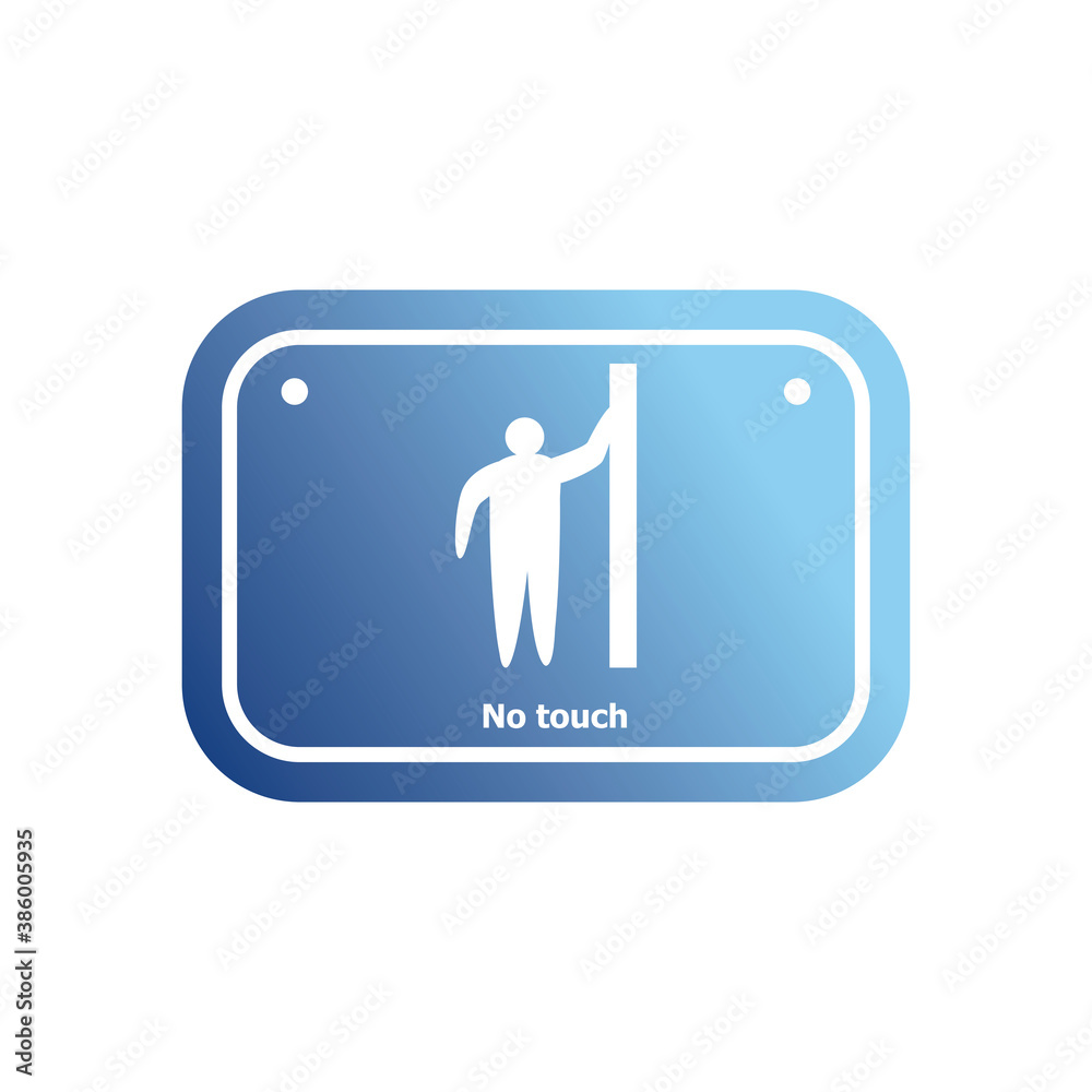 man with no touch text in road sign gradient style icon vector design man with no touch text in road sign gradient style icon vector design