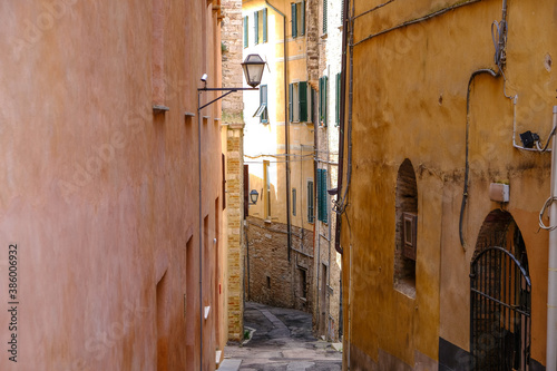 Perugia - August 2019: street of city center of Perugia