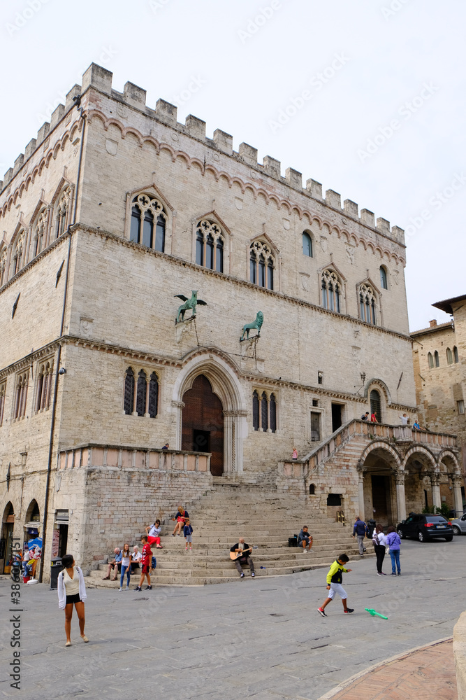 Obraz premium Perugia - August 2019: exterior of Sala dei Notari