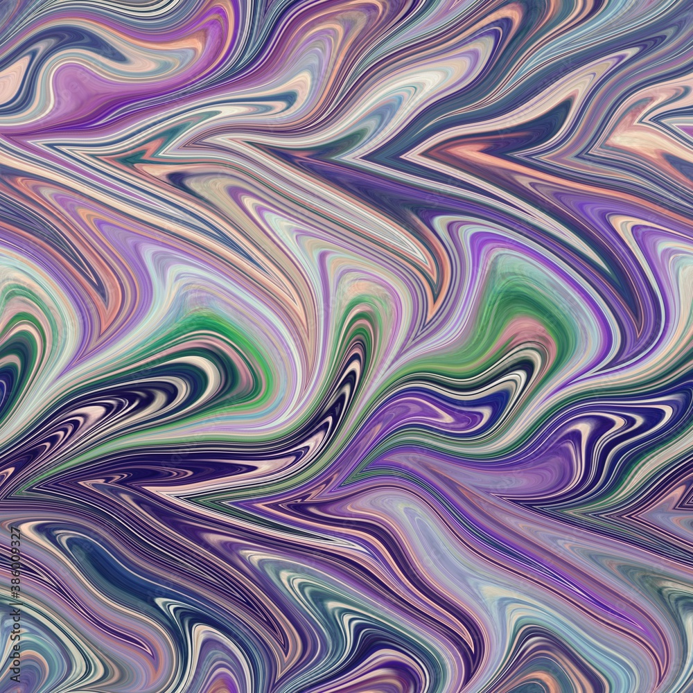 Obraz premium Seamless marble wet ripple wavy fluid pattern. High quality illustration. Smooth distorted liquid effect. Trendy artistic surface pattern design. Resembles hand marbled surface.