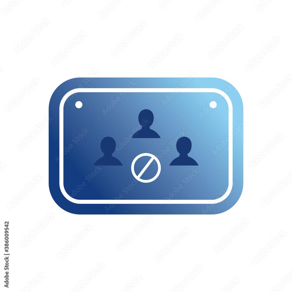 avoid crowd in road sign gradient style icon vector design avoid crowd in road sign gradient style icon vector design