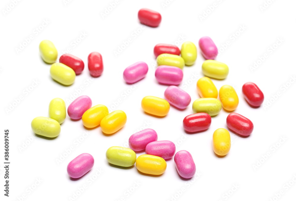 Colorful candies isolated on white background Colorful candies isolated on white background