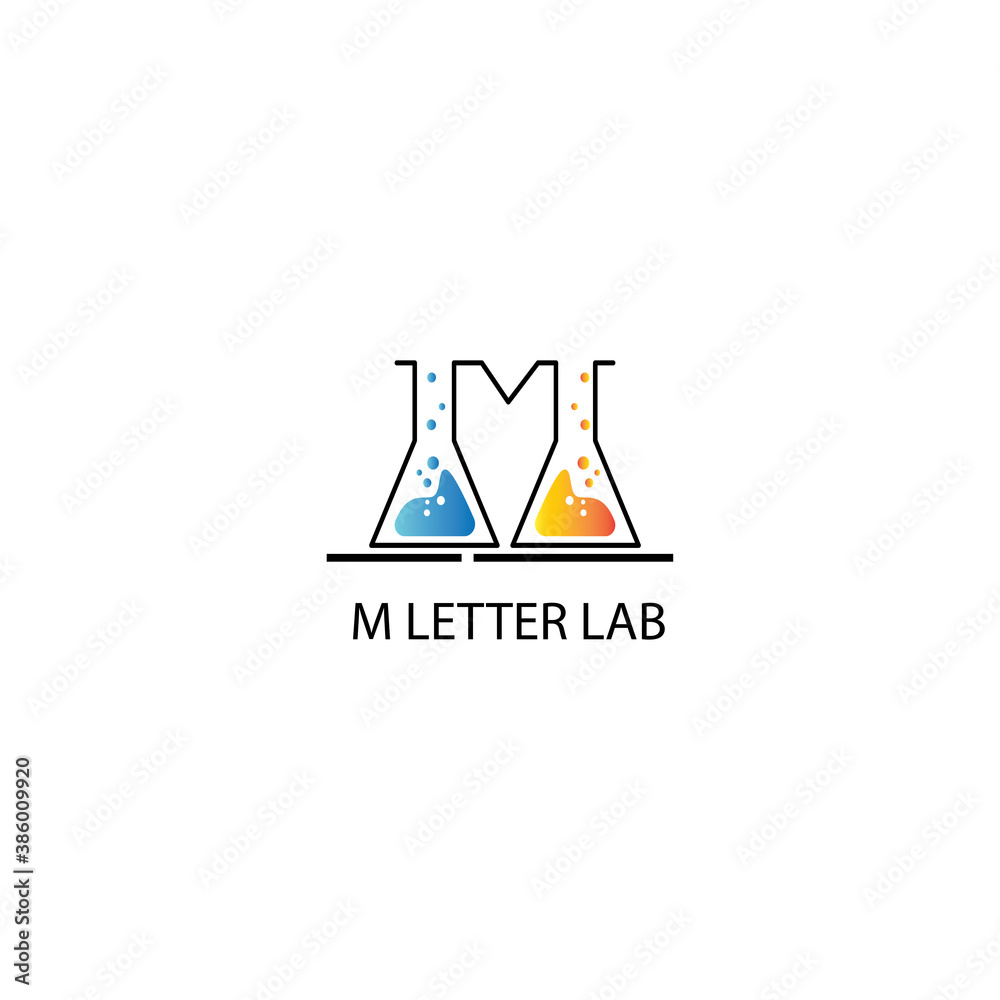 Lab logo illustration initials template outline vector design Lab logo illustration initials template outline vector design