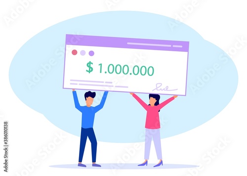 Illustration vector graphic cartoon character of check $ 1000000