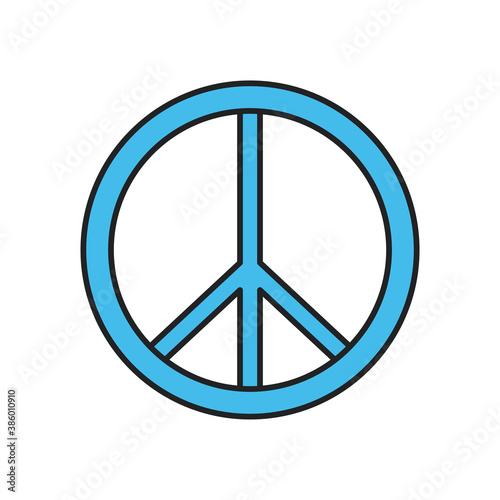 peace and love line and fill style icon vector design