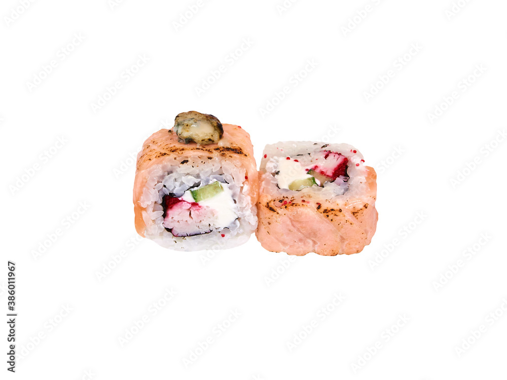 Sushi rolls asian food isolated on white Sushi rolls asian food isolated on white