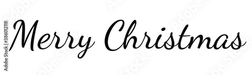 Hand drawn Merry Christmas lettering vector isolated on white background.