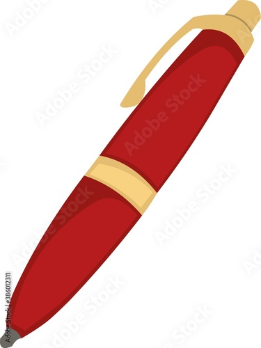 Vector emoticon illustration of a red pen