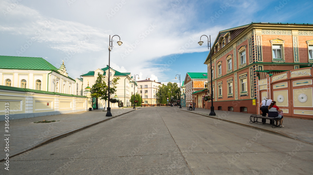 View of the street in the historical center of Kazan View of the street in the historical center of Kazan