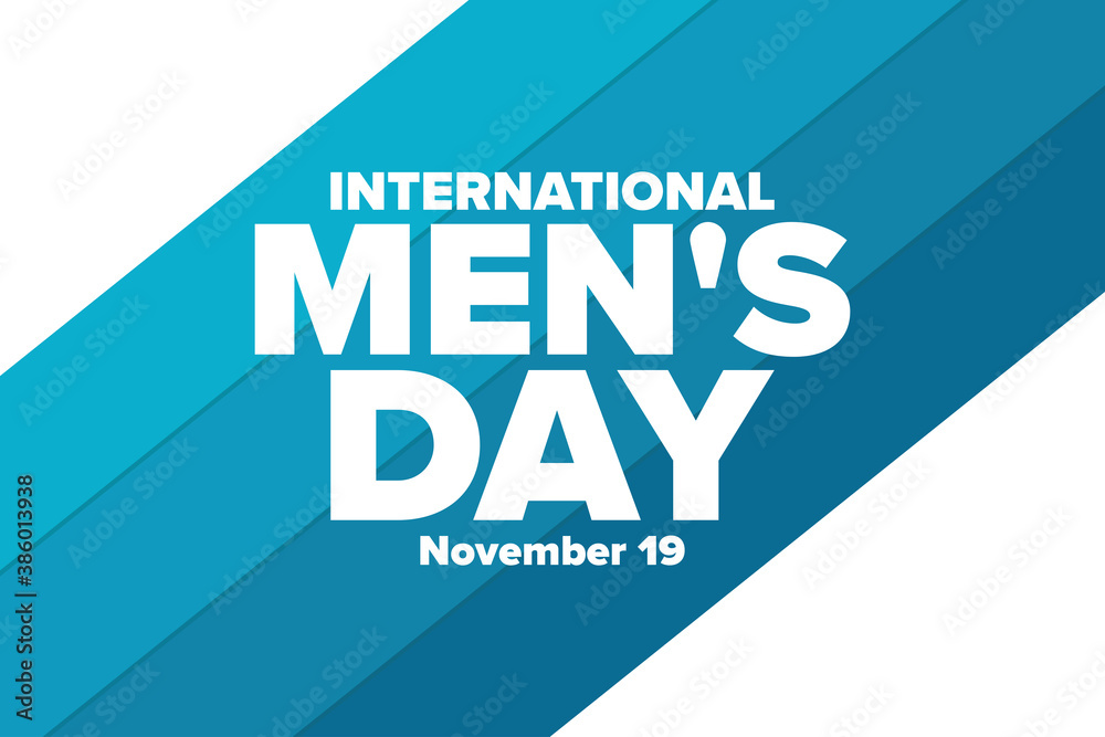 International Men's Day. November 19. Holiday concept. Template for background, banner, card, poster with text inscription. Vector EPS10 illustration.