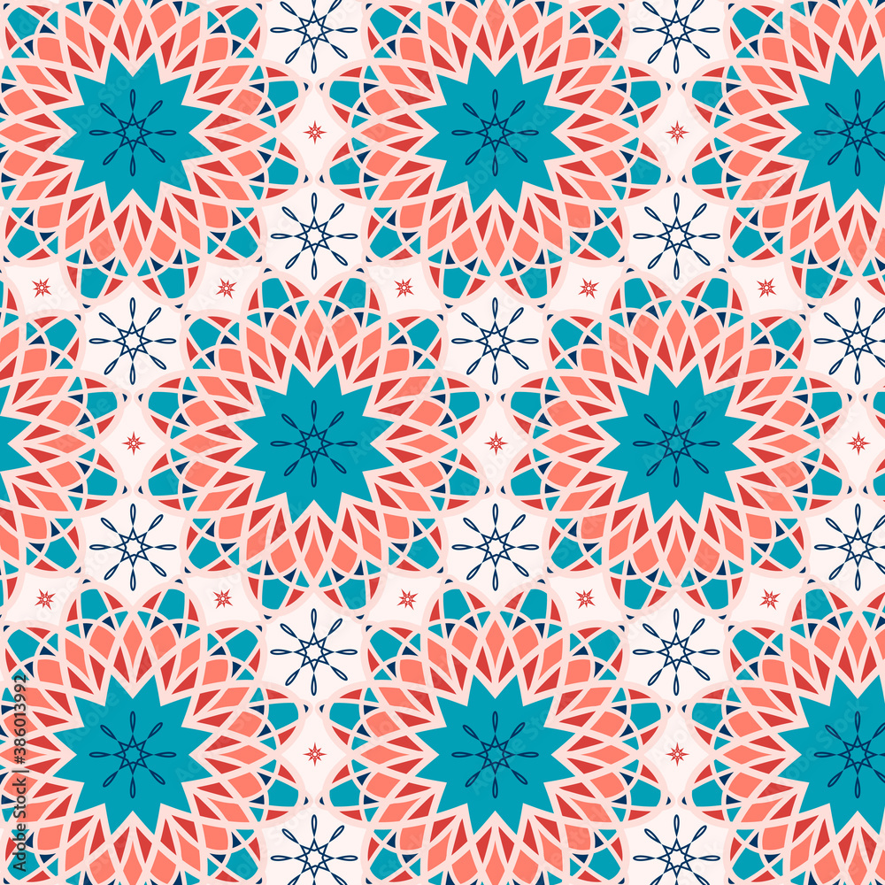 Seamless decorative ornament in ethnic oriental style. Circular pattern in the form of a mandala.Vector Seamless decorative ornament in ethnic oriental style. Circular pattern in the form of a mandala.Vector